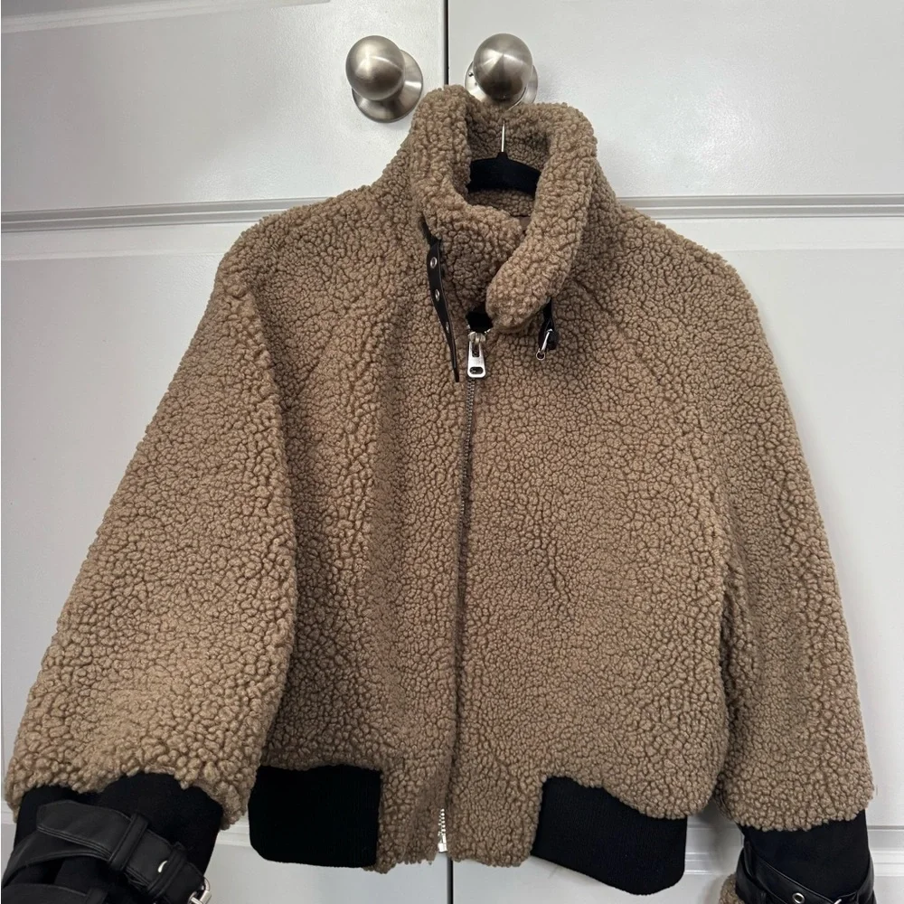 fab'rik Tan Teddy Jacket - Picture 1 of 2